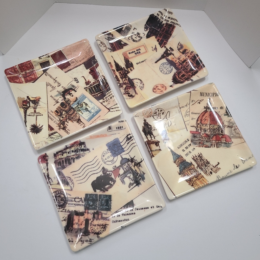 William Sonoma Marc Lacaze 2008 Grand Tour,  Appetizer, Dessert Square Plates 4